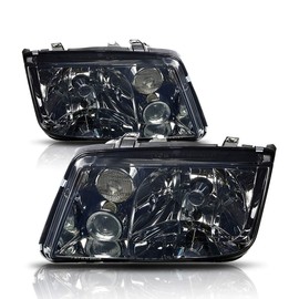 PM PERFORMOTOR Smoked Housing amber Corner Pair of Headlights Replacement OE Style Compatible with 99-05 Jetta MKIV, PMHL-VJET-9905-OH-SA