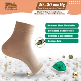 eYotto 20-30mmhg Professional Ankle Support Braces (2 Pairs), Ankle Compression Socks For Women Men, Ankle Compression Sleeve for Swelling, Plantar Fasciitis, Sprain, Foot Support, Achilles Tendon