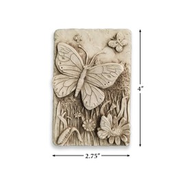 Carruth Studio Flying Butterfly Figurine - Butterfly Meadow Garden Decor, Stone Butterfly Sculpture, Indoor and Outdoor Decoration