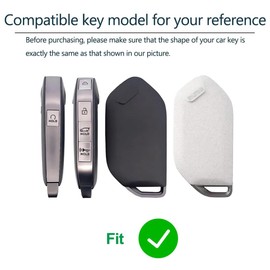 Zinc Alloy Key Fob Cover Case Protector for kia, Keychain, Accessories Compatible with Kia Telluride, Sorento, K5 GT-Line 5 Buttons Key Fob (Black)