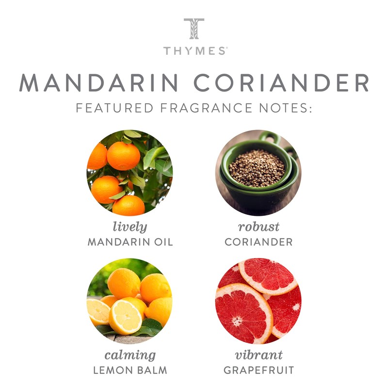 Thymes Mandarin Coriander Hard Working Hand Cream, 2.5 ounces