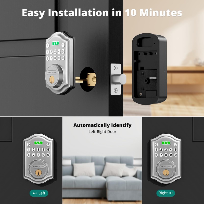 AkaGear Keyless Entry Door Lock with Keypad - Smart Deadbolt