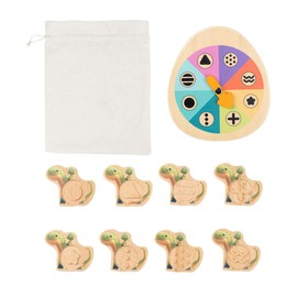 Fenteer Dinosaur Toy Learning Toy Sensory Blocks,Portable,Creative,Turntable Fine Motor Skill for Kids 1 2 3 Years Old Birthday Gifts