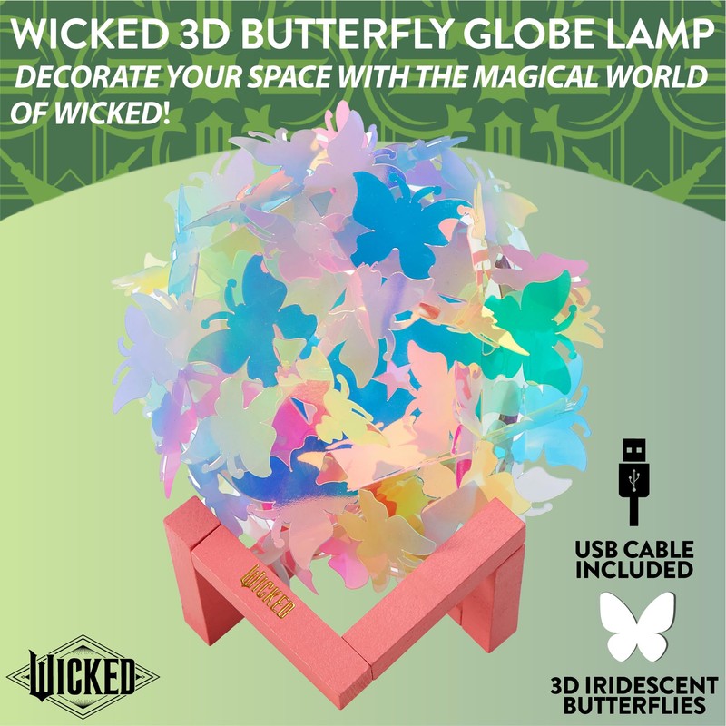 Wicked The Movie 3D Iridescent Butterfly Accent Lamp and Tabletop