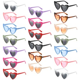 Pibupibu 20 Pack Colorful Heart Sunglasses for Women Bachelorette Party Bulk, Heart Shaped Bride Tribe Glasses Bride Shower Gift