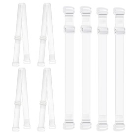 4 Pairs Non-Slip Invisible Bra Straps, Soft Clear Bra Straps, Adjustable Clear Bra Straps Invisible for Women Girls Summer Party, Summer Clothing Matching Accessories(55cm)