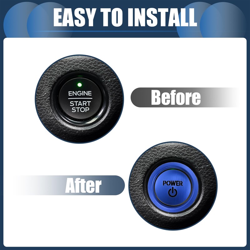 INFINAUTO Engine Start Stop Button Cover for Toyota Ignition Button