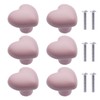 NAKUPENDA Pack of 6 Furniture Knobs Heart Shape Ceramic Cabinet