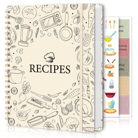 SKYDUE Blank Recipe Book to Write In Your Own Recipes, 8.5" x 11" Hardcover Recipe Journal with 140 Pages and Category Tabs
