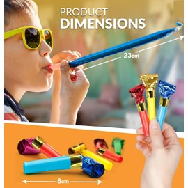 Qatao 25pcs Party Blowers,Colourful Noisemakers Party Blowouts Squawkers Fringed Noise Maker,Birthday Noisemakers Birthday Blow Horns Party Whistles