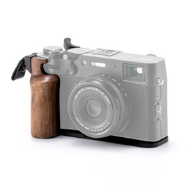 Tilta X100VI-Käfig Vintage-Kamerakäfig-Basis-Kit, Kompatibel mit X100VI, Montagegrundplatte mit Holzgriff - Schwarz TA-T70-A-B