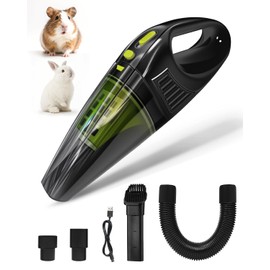 Lyrzzey Guinea Pig & Rabbit Poop Vacuum: Extended Capacity Cordless Cleaner for Pet Cages – Tackle Daily Messes of Guinea Pig, Bunny, Bird, Reptile & Other Small Animals - Black