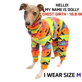 D DOGGY STAR Italian Greyhound Sweater Turtleneck Outfit Nordic Fleece Onesie Clothes Whippet for Dog Coat (XL,Orange Nordic)