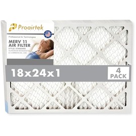 Proairtek AF18241M11SWH Model 18x24x1 Pack of 4 Air Filters, MERV 11; Ideal for Anyone Wanting Clean, Crisp Air in Their Home
