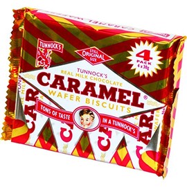 Tunnocks Chocolate Caramel 4 Wafers (Pack of 12)