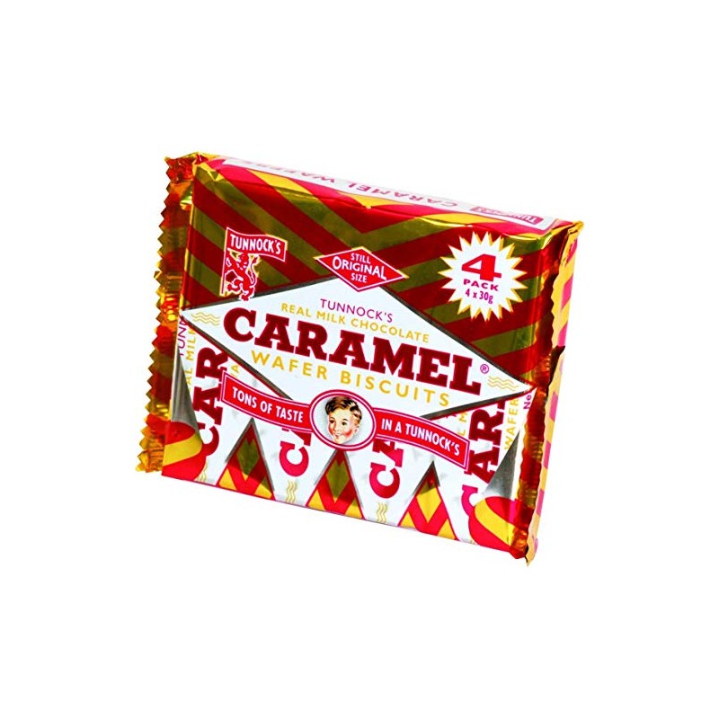 Tunnocks Chocolate Caramel 4 Wafers (Pack of 12)