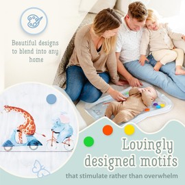 Tummy Time Water Mat for Babies – Sensory Baby Water Play Mat – Award-Winning Infant Activity Mat for Motor Development – Premium, Baby-Safe Water Tummy Time Mat – Circus Animals Small