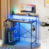 X-cosrack 33.5" Small Gaming Desk with LED Lights & Long