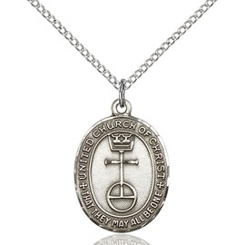 Heartland Store Women's Sterling Silver United Church of Christ Medal with 18" Sterling Silver Chain| USA Made