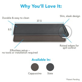 Xtreme Mats Refrigerator Appliance Beverage Cooler Front Spill Catch Mat – Heavy-Duty Rubber Drip Tray, 37? × 6½?, Slate Grey