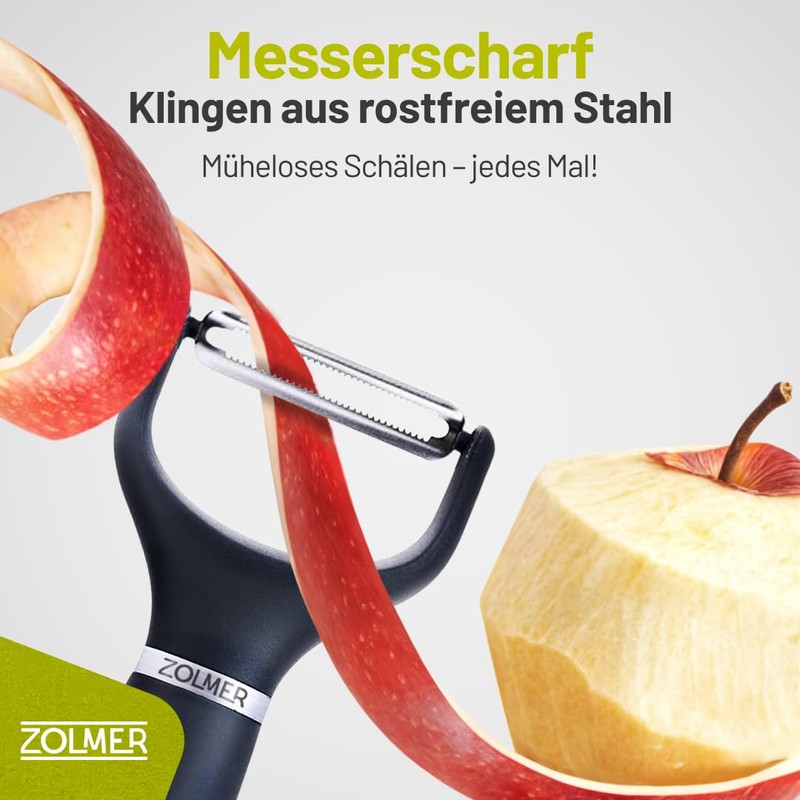 ZOLMER Premium Peeler with Ergonomic Handle - Extra Sharp Tomato