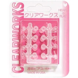 Clear Works (Disposable Earrings) Flat Heart Full Moon