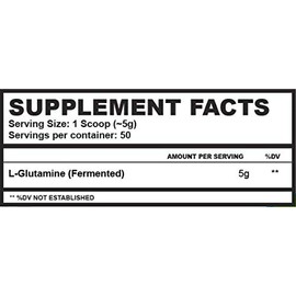 L-Glutamine | 250g Unflavored Glutamine | 50 Servings | Vegan | Non-GMO | Muscle Recovery | Gut Health | Immune System Support