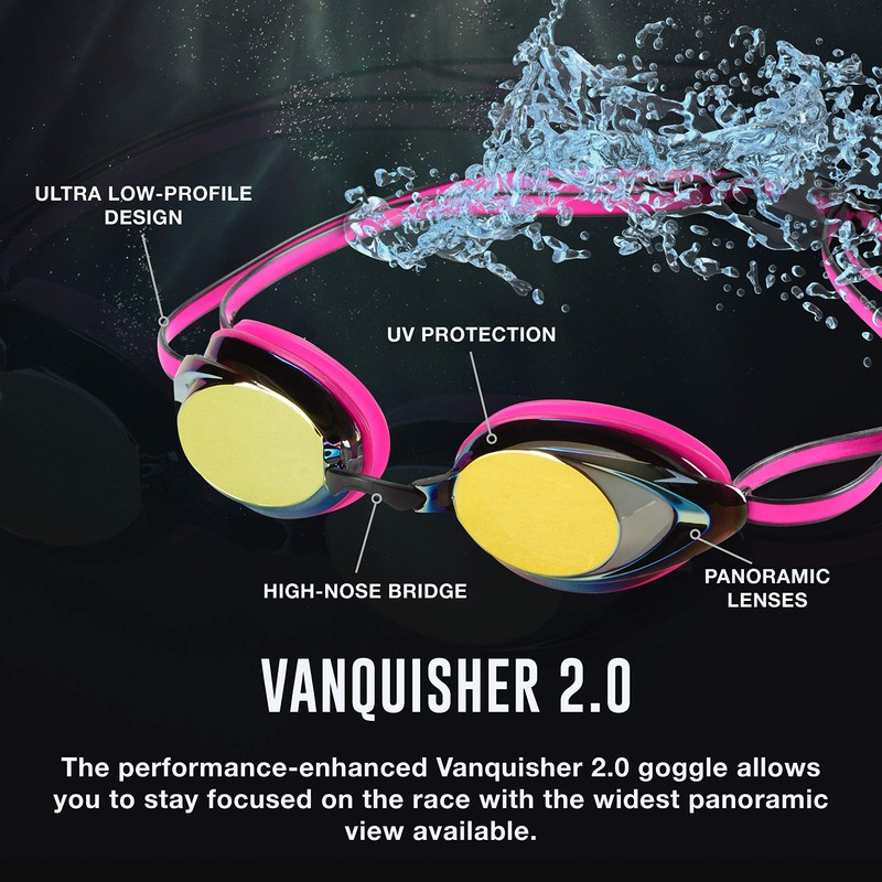 Speedo Women's Vanquisher 2.0 Mirrored Swim Goggles, Silver Ice, One