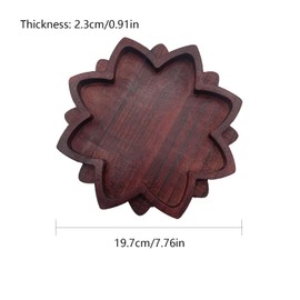 ZHU YU CHUN 1 PC Lotus Crystal Decorated Wooden Tray Mandala Crystal Tray Wooden Crystal Holder Stone Tray Wooden Jewelry Board Shelf Healing Crystal Organizer