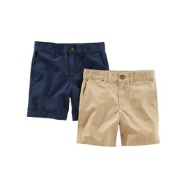 Simple Joys by Carter's Boys' Shorts (Pack of 2), Light Khaki/Navy