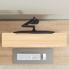 amesoba Large Wood Desk Shelf / Dual Monitor Stand / Computer Monitor Riser Desk Stand / Wooden monitor stand for desk 2 monitors (WhiteOak)