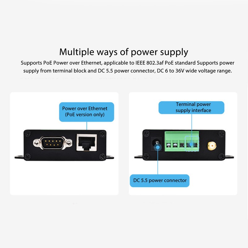 RS232 RS485 to WiFi POE Ethernet Serial Server Converter Multifunction