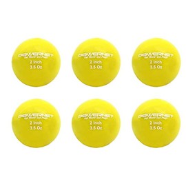 PowerNet Micro 2" Weighted Training Balls 6 Pack | You Choose from 4 Weights | Enhance Hand-Eye Coordination | Undersized Golf Ball Size | Improve Technique and Form (3.5 Oz - Yellow)