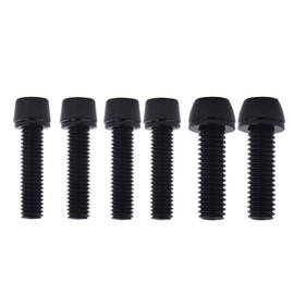 6pcs Bicycle Stem Screw M5 M6 Road Bike Stem Bolt Set (Black)