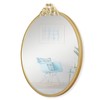 15.75" Bow Decorative Round Mirror, Gold Metal Frame Circle Mirror,