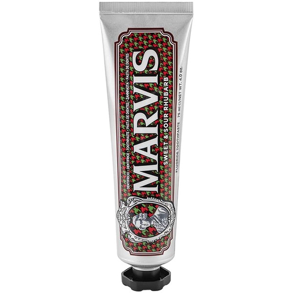 MARVIS Sweet & Sour Rhubarb 75 ml I Toothpaste in Rhubarb and Mint Flavour I Fresh and Powerful I Limited Edition I Blended Collection
