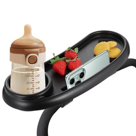 CebraBounze Snack Tray Compatible with Nuna, Universal Stroller Snack Tray with Cup Holder and Phone Holder, Essential Stroller Accessories for Family Travel Snacking