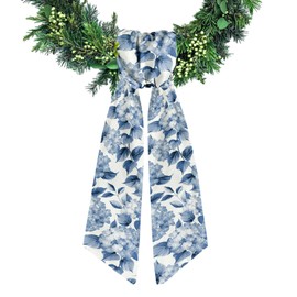 Ftuuo Wreath Sash for Front Door Leaves Floral Wreaths Satin Sash Burlap Garland Ribbon Accessories for Wreath Yard Doorway Indoor Outdoor Bow Bridal Shower Home Decor,5.1 x 54.3