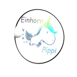 Unicorn Pippi Unicorn Decor Set - Finest Folia Hologram 13 cm x 11 cm Tank Cap Premium Decor T-Shirt Cup (K073 Hologram)