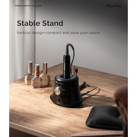 MelodySusie Electric Nail Drill with Foot Pedal, 30000RPM Professional Nail File Bits & Sanding Bands Kit for Acrylic & Gel Nails, Efile Nail Drill Set for Manicure Pedicure Polishing, Scarlet Black