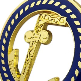 Tubal Cain Masonic Auto Emblem Car Decal Blue & Gold