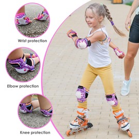 BOSONER Kids/Youth Knee Pad Elbow Pads for Roller Skates Cycling BMX Bike Skateboard Inline Rollerblading, Skating Skatings Scooter Riding Sports