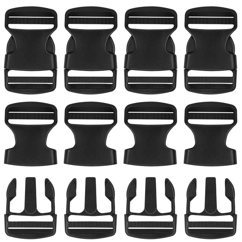 AUAUY Plastic Buckles Clips 38mm(8 Pcs), Side Release Buckles, Dual