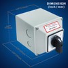 KEYMOO 63A Rotary Changeover Selector Switch with Exterior Box, 2-Way