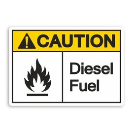 2 x 10cm Caution Diesel Fuel Vinyl Stickers - Warning Workshop Sticker #70571