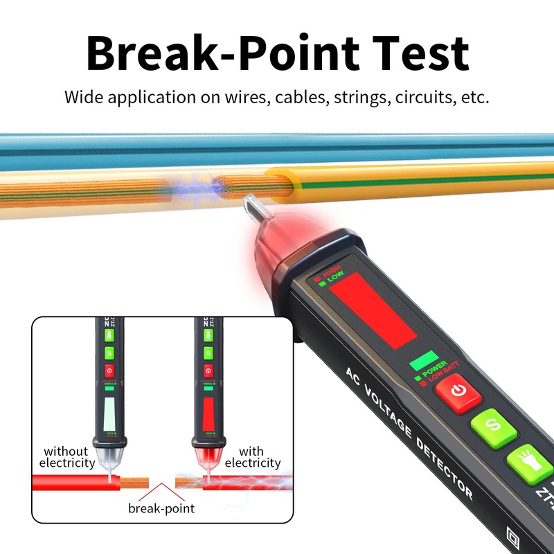 ZOYI AC Voltage Tester Pen, 12V- 48V/1000V Dual Range Non