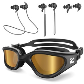 ZIONOR G1 Lite Polarized Swimming Goggles with 3 Pairs Earplugs, Anti-Fog UV Protection Swim Goggle for Adult Men Women Youth