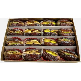 US-Origin Medjool Dates Gift Box – Stuffed Nuts & Chocolate Covered | Edible Gold & Saffron Garnished