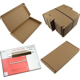 BROWN DL SIZE BOX LARGE LETTER STRONG CARDBOARD SHIPPING POSTAL PIP (10)