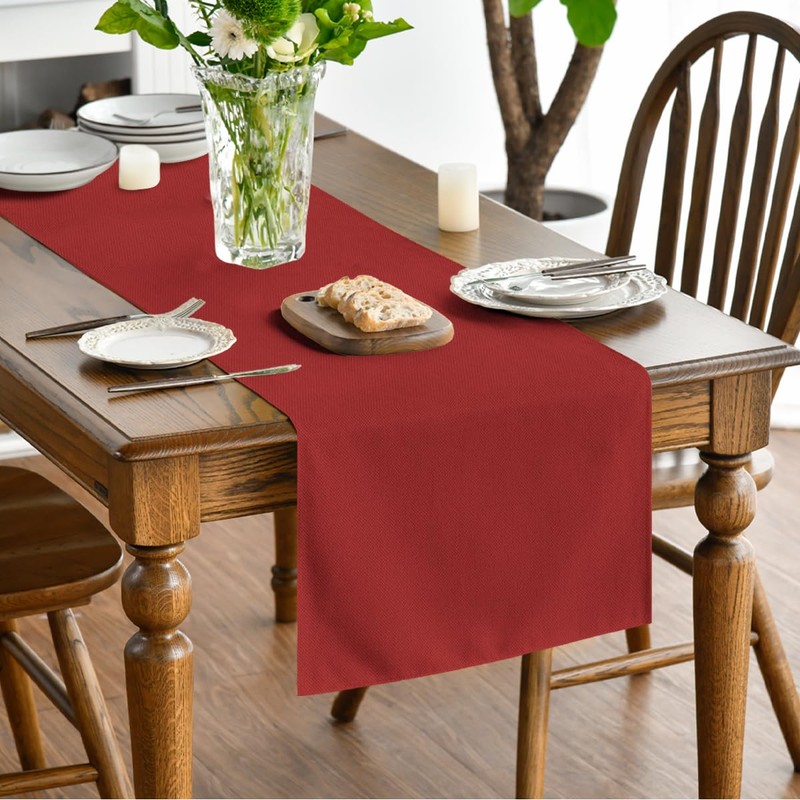 Artoid Mode Red Christmas Table Runner, Washable, Kitchen Dining Table,